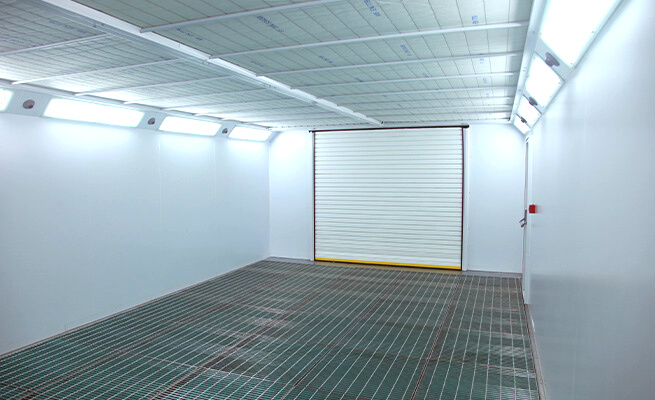 Inside Smartshop spray booth